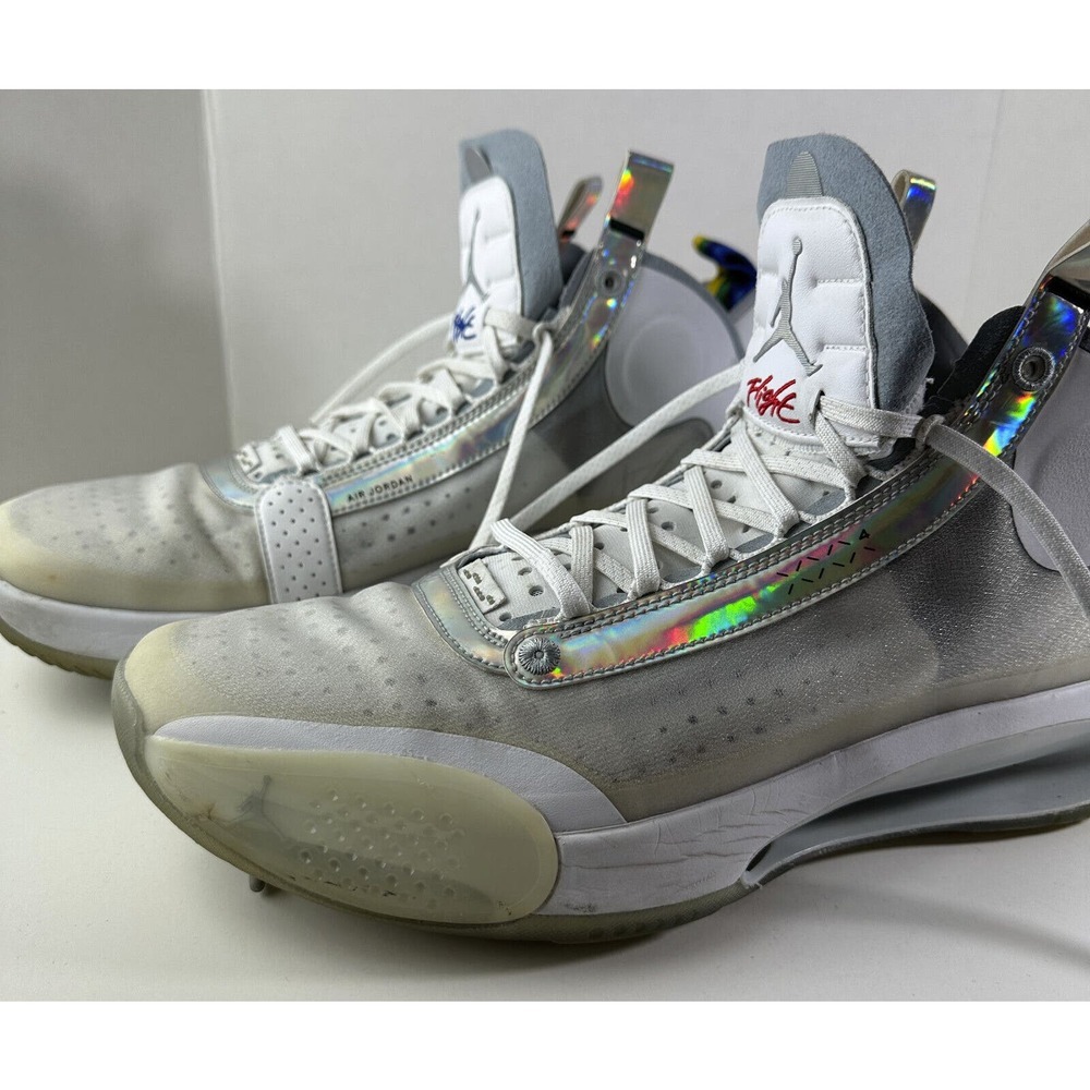Air Jordan 34 Unite Sneakers Nike AR3240-101 Shoes White Iridescent Mens Size 14 - Picture 3 of 16